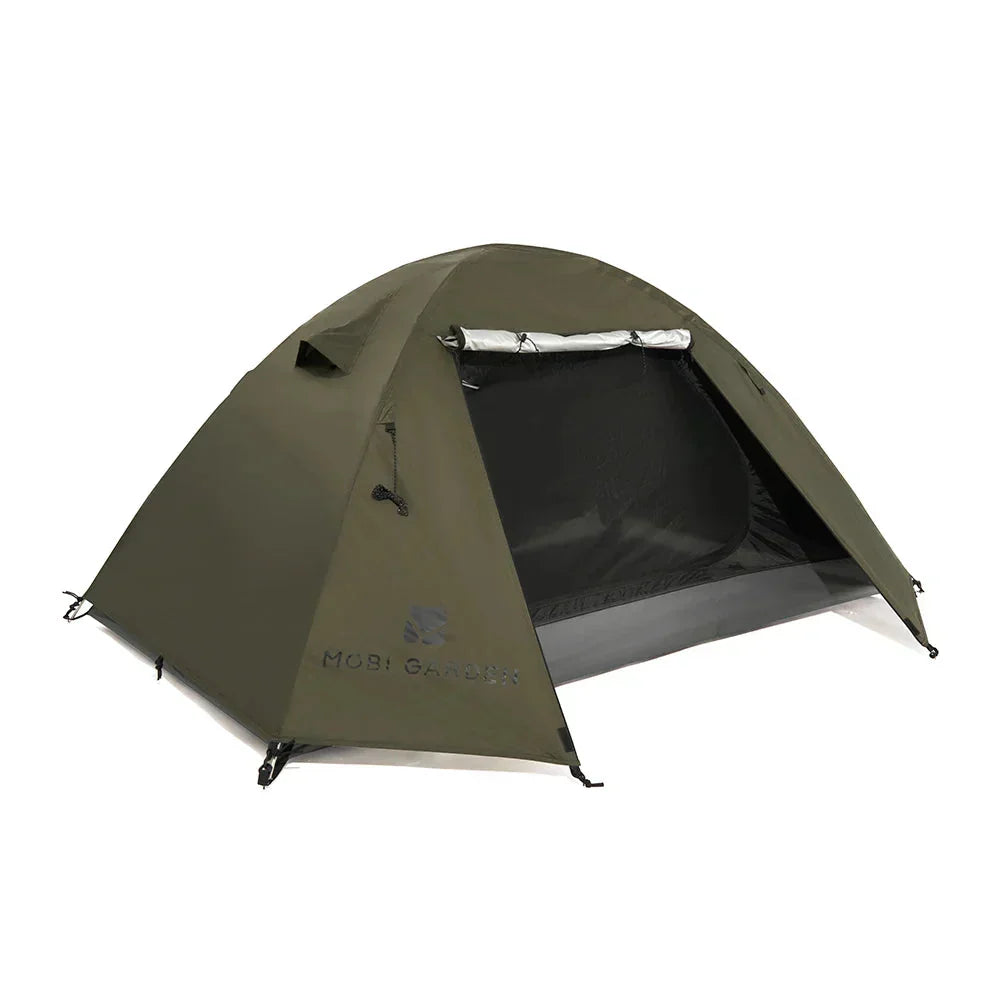 Double-Layer Camping Tent Olive Green-0