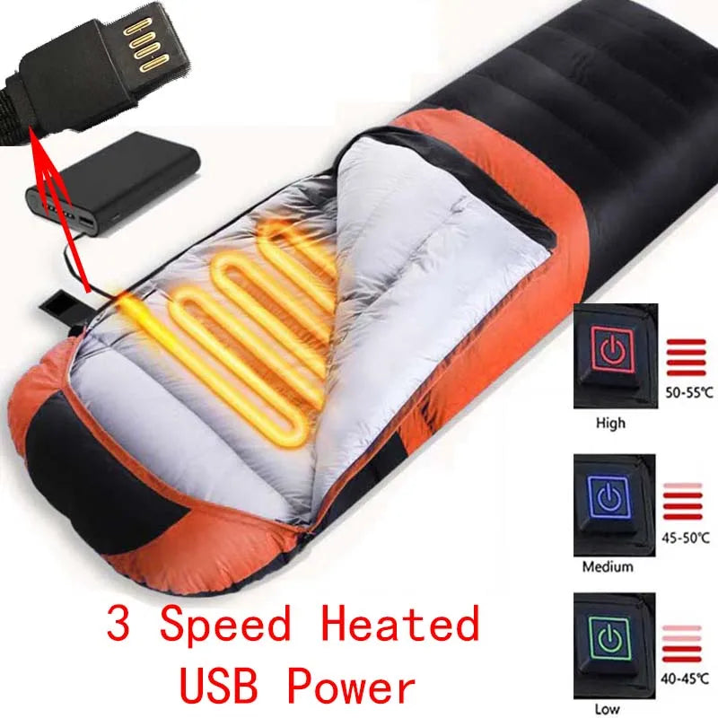 Heated Sleeping Bag – USB Powered Lightweight Waterproof Camping Gear-1