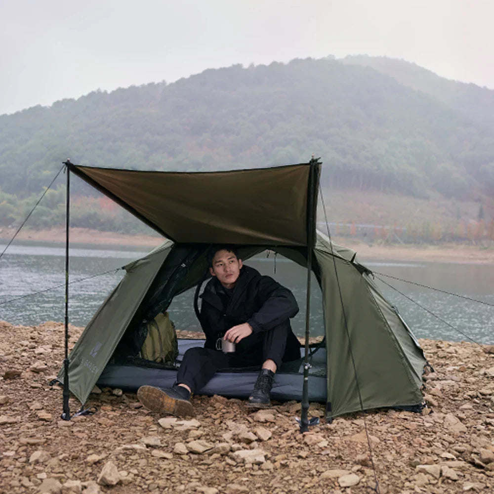 Double-Layer Camping Tent Olive Green-4