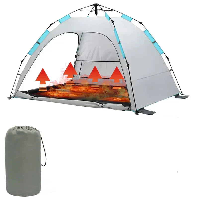 USB Heated Sleeping Mat Camping Mattress Orange-2