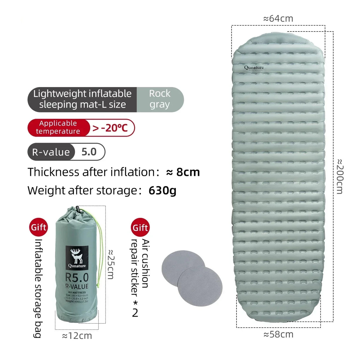 Inflatable Camping Sleeping Pad Waterproof Blue-4