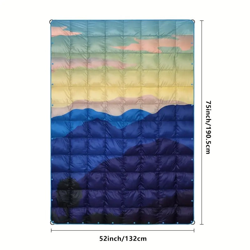 Down Camping Blanket Mountain Moon Design-1