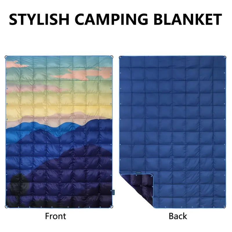 Down Camping Blanket Mountain Moon Design-2